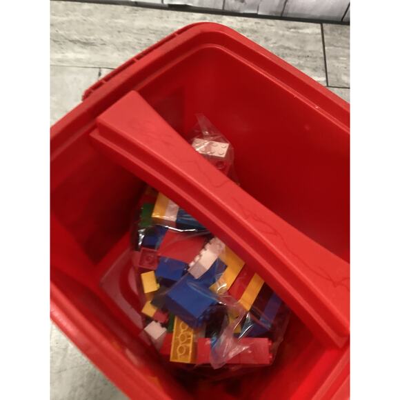 LEGO Red Bucket Classic Basic Building Set Vintage Storage - Picture 2 of 2